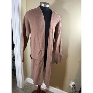Stylus Dusty Rose Pink Blush Knee Length Cardigan Open Xl